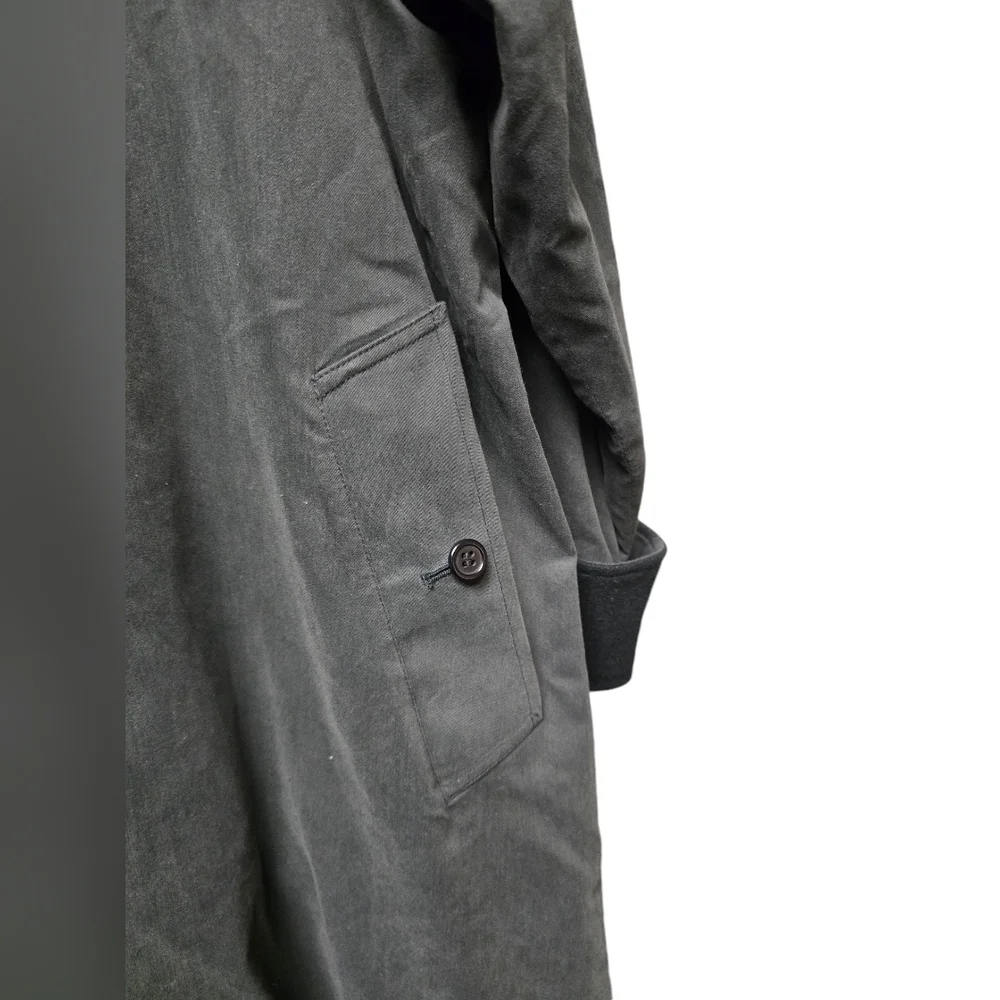 Burberry Trench Coat Women's Long Black Wool Satin lined Sz.4 XLong VINTAGE - Picture 5 of 15